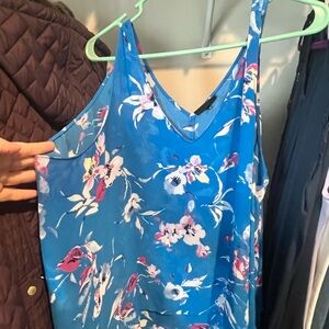 Lane Bryant Blue Floral Tank Top